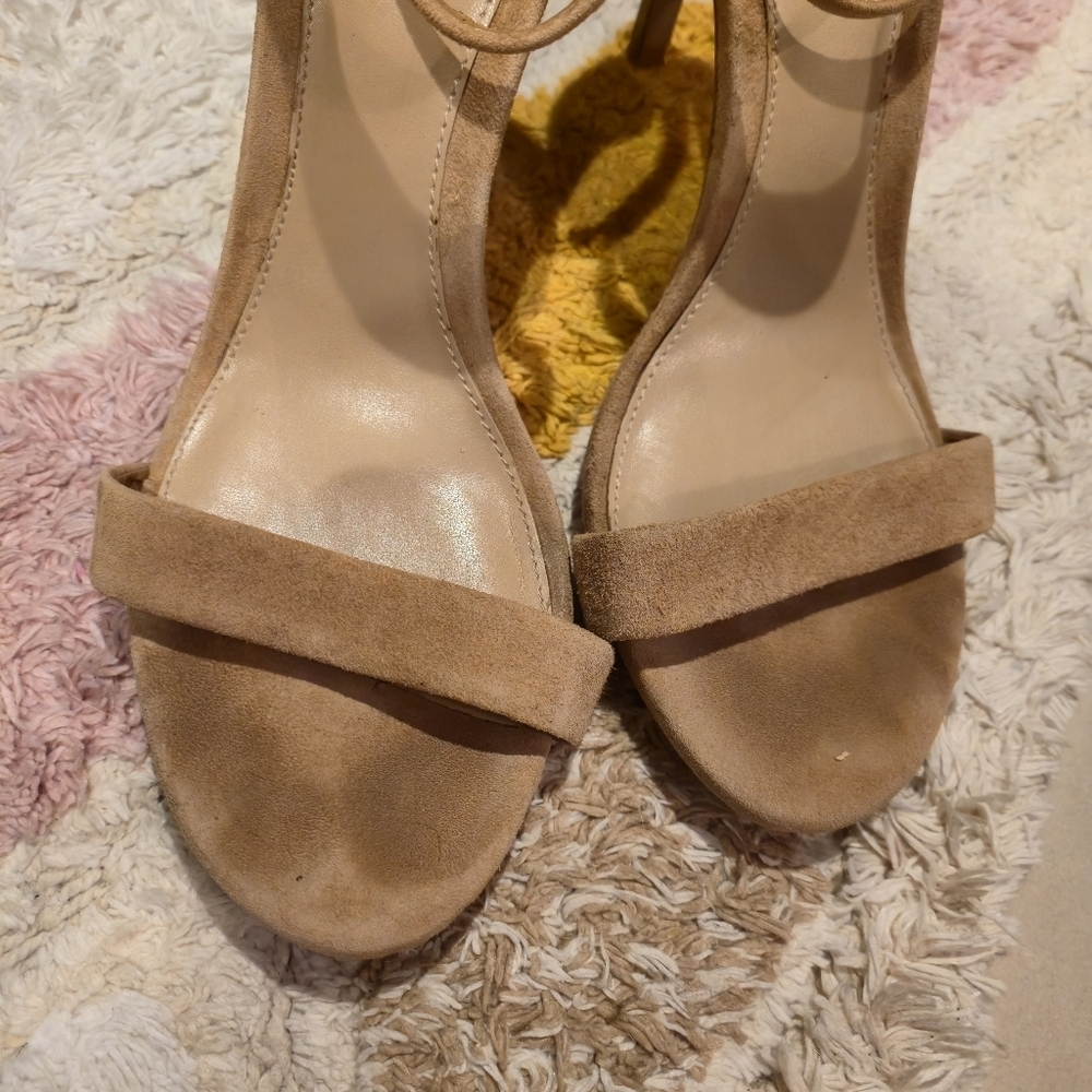 Ralph Lauren Stiletto Heel Ankle Strap Tarah Allie Gwen 9 Suede Classy Wedding - Picture 15 of 16